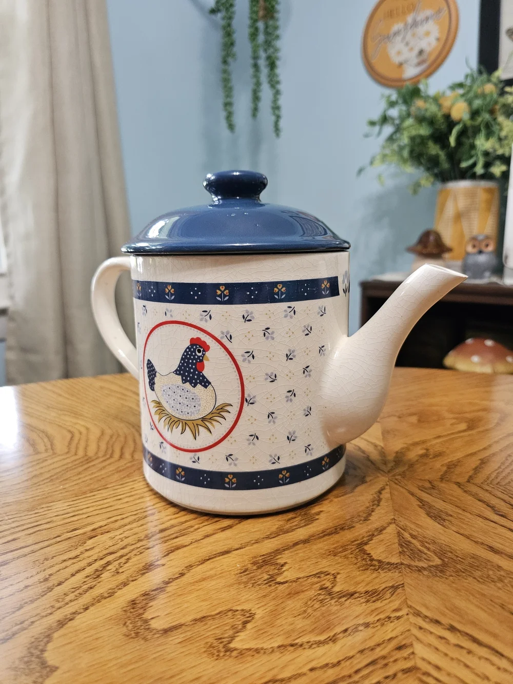 Vintage 80s Country Nesting Hen Ceramic Teapot Grandmacore Cottagecore